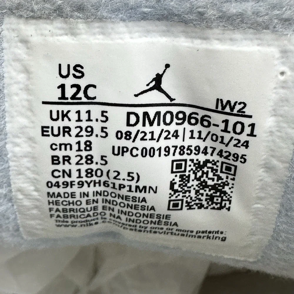 Nike Air Jordan 3 Retro (PS) Size 12C Shoes Lucky Shorts White / Blue Toddler